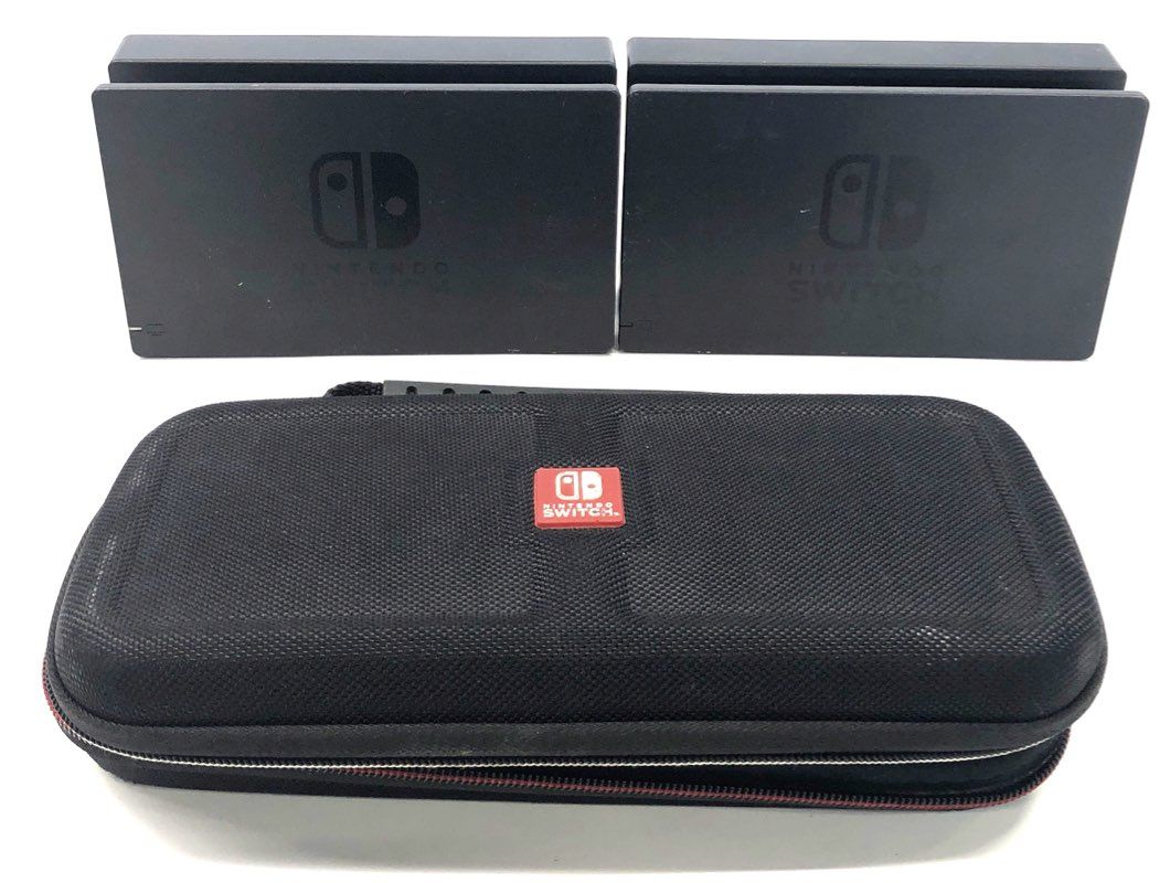 Nintendo Switch OEM Dock Lot of 2 (HAC-007) & Official Black Travel Case
