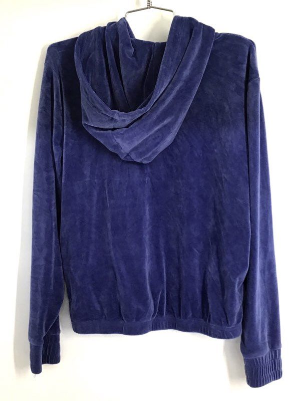 FILA Women's Purple Velour Quarter Zip Pullover Hoodie Logo Sz S