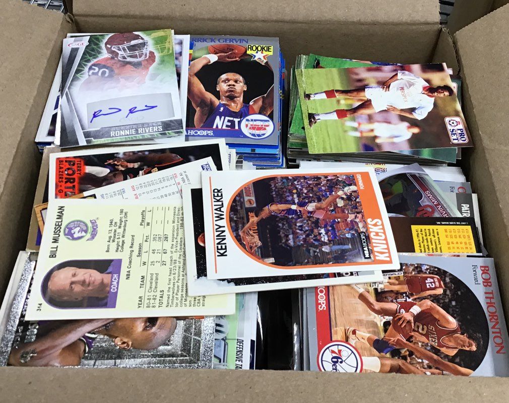 15.2 Lbs. Lot Of Sports Trading Cards. Medium Box, Unsorted