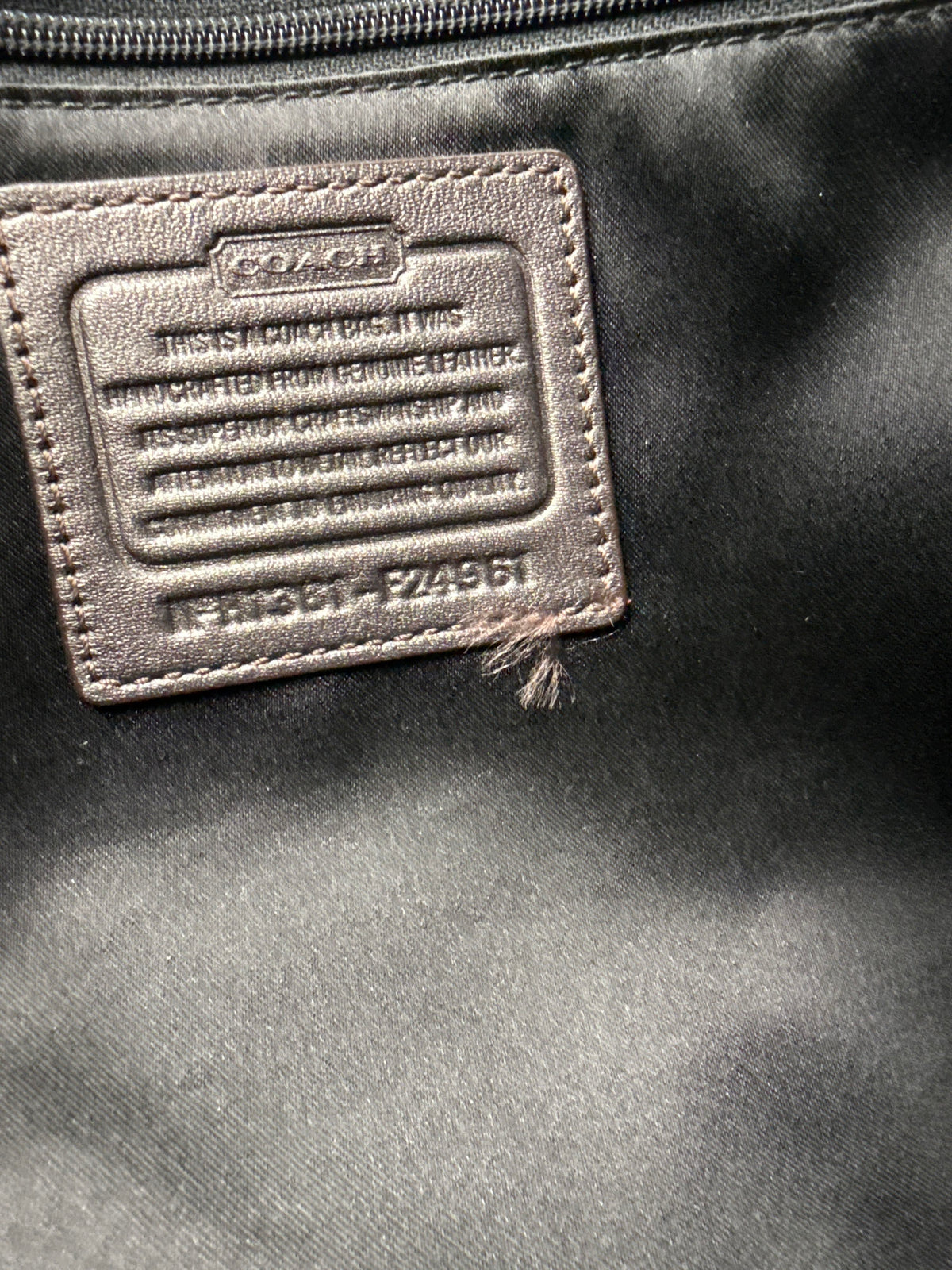 Coach Metallic Leather Park Metro Shoulder Bag Pewter Silver F24361 COA