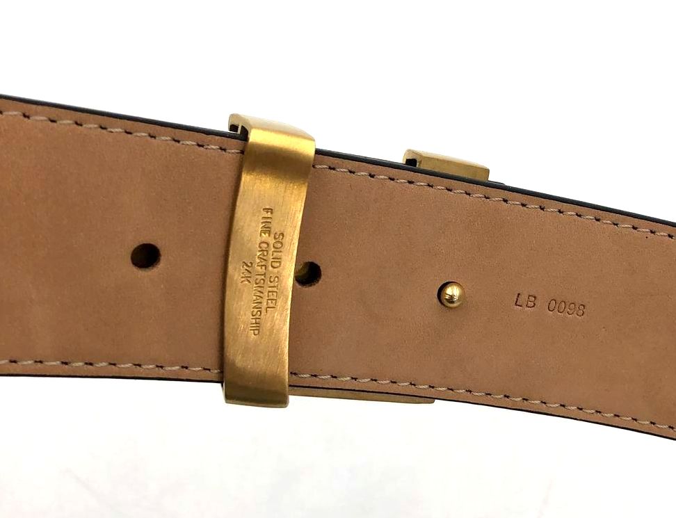 Louis Vuitton Inspired Brown Signature Damier Print Leather Belt - Size 80/34