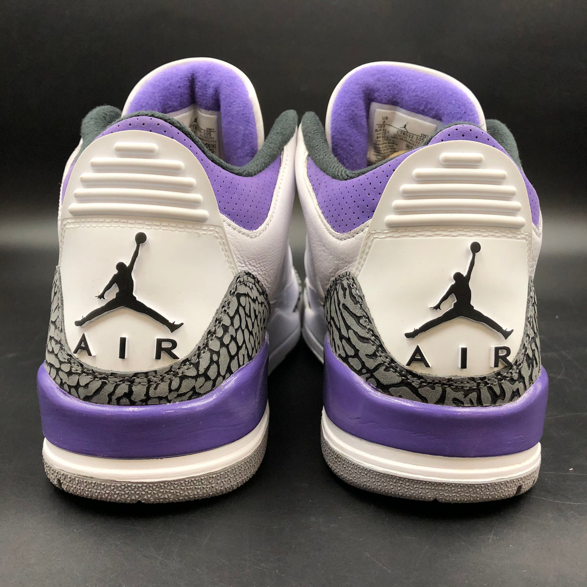 Nike Air Jordan 3 Retro Men's 'Dark Iris' Purple/White Sneakers - Size 9 (+COA)
