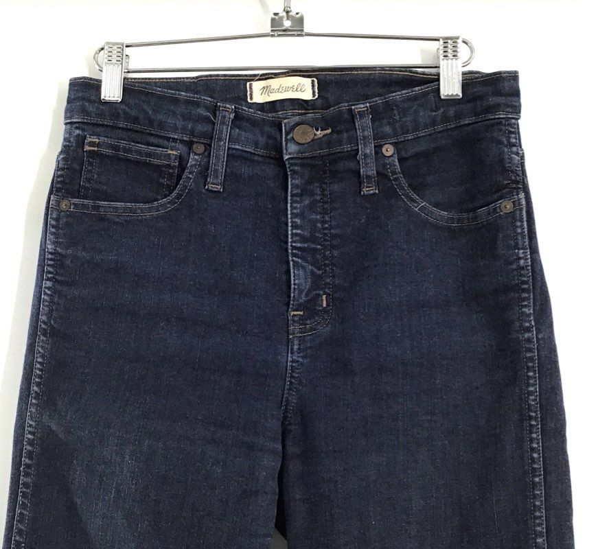 Madewell Women's 10" High-Rise Skinny Jeans Dark Blue Indigo Wash Size 28T
