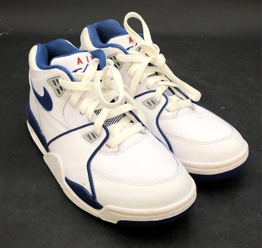 Nike Air Flight 89 White Military Blue Basketball Sneakers Youth Size 6.5Y