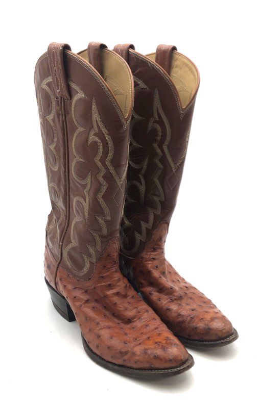 Tony Lama 8134 Brown Full Quill Ostrich Western Cowboy Boots Women's Size 7.5 B