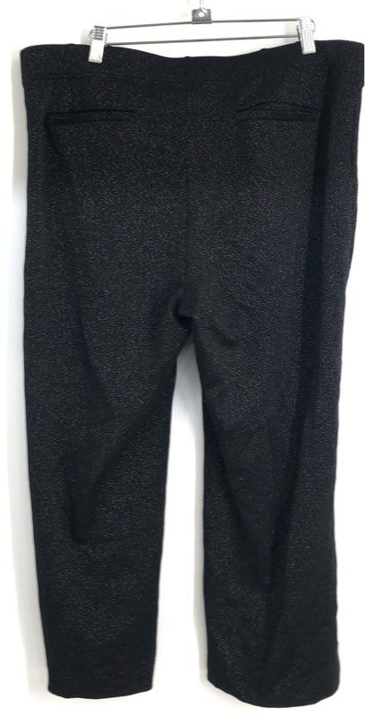 LOFT Women's Black Silver Shimmer Sparkle Knit Pull On Petite Pants Sz XLP