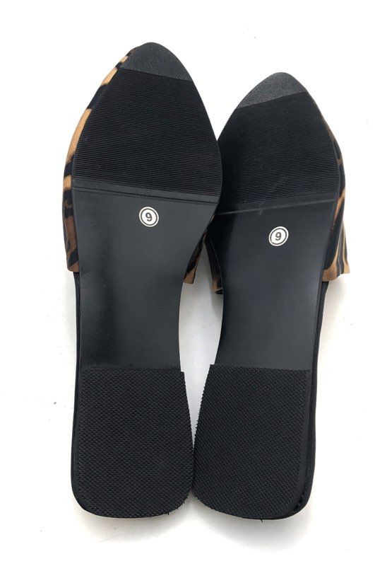 Natori Leopard Print Pointed Toe Mule Flat Slides Women's Size 9 NIB