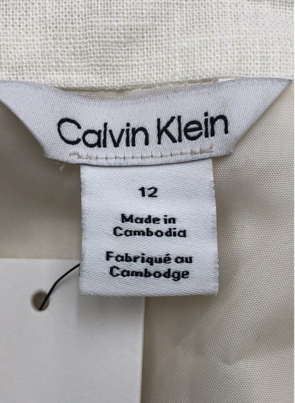 NWT Calvin Klein Women's Antique White Blazer - Size 12