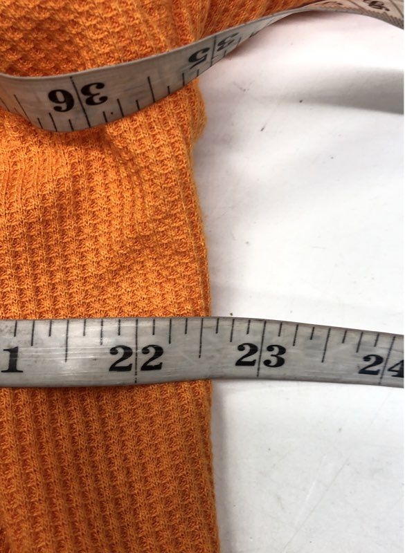 Body & Sol Women's Orange Waffle Knit Hooded Pullover Hoodie Sz XL