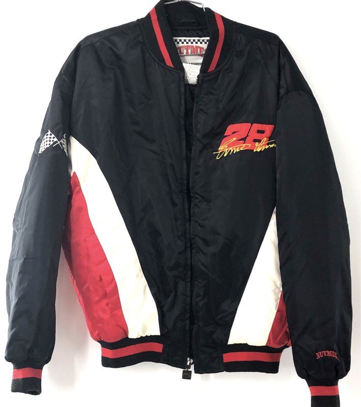 Vintage 90s Nutmeg Ernie Irvan #28 NASCAR Racing Bomber Jacket Sz M