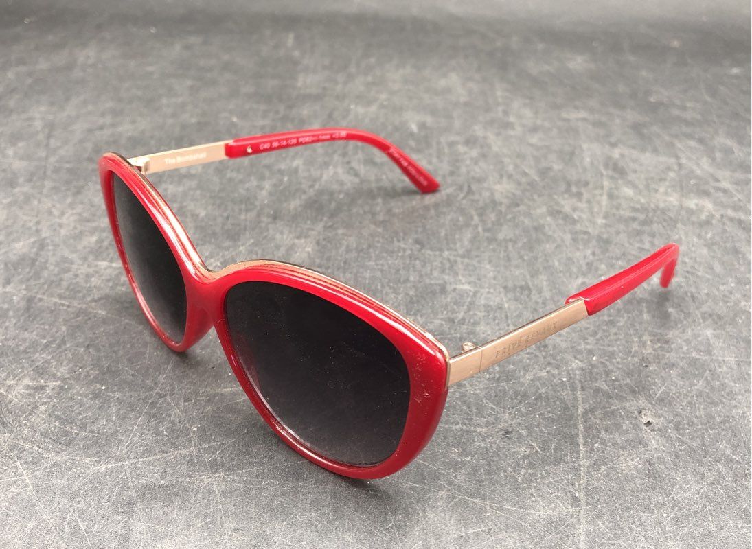 Prive Revaux Women's Red Plastic Cat Eye Sunglasses W/Case