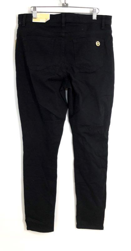 Michael Kors Women's Izzy Skinny Pants Black Cotton Stretch Size 12 NWT