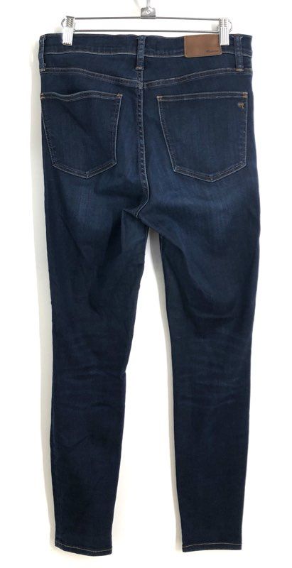 Madewell Women's 9" High-Rise Skinny Jeans Dark Indigo Blue Stretch Sz 28T