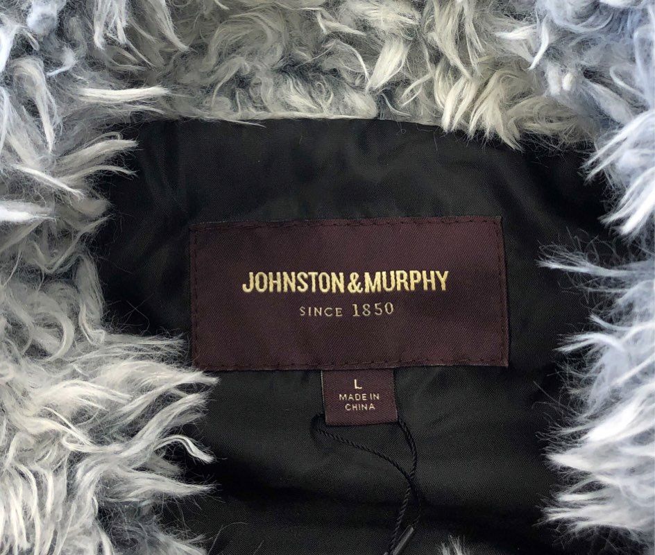 Johnston & Murphy Women's Gray Faux Fur Shaggy Vest Open Front NWT Size L