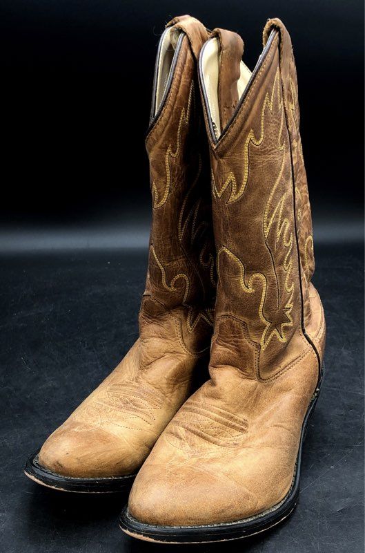 Old West Women's Brown Leather Western Boots - Size 5.5