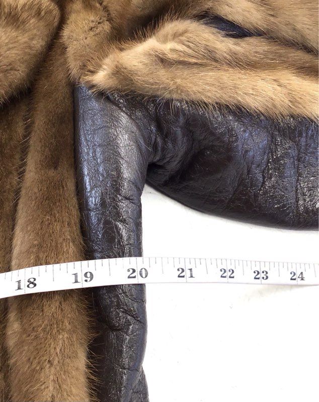 Field's Women's Brown Belted Fur Overcoat