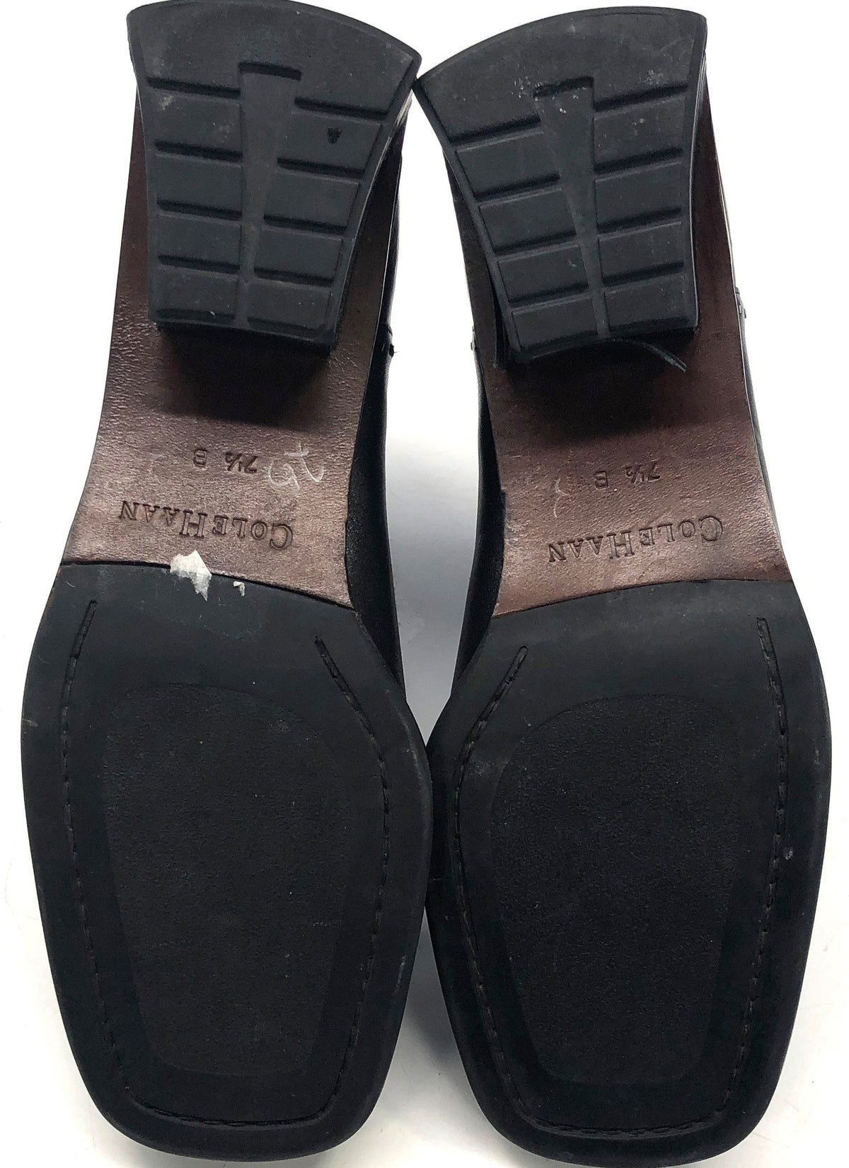 Cole Haan Black Leather Square Toe Chelsea Ankle Boots Women's Size 7.5 B