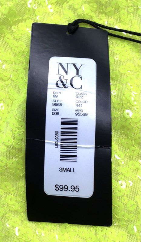 NWT New York & Company Women's Yellow One Shoulder Mini Dress - Size S