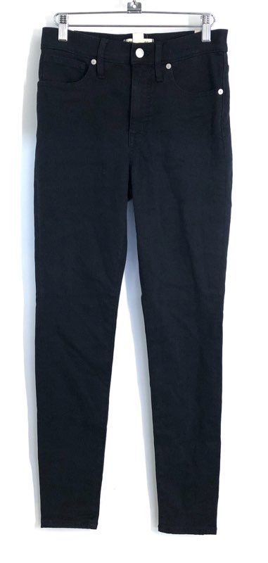 Madewell Women's 9" Mid-Rise Skinny Jeans Black Tencel Blend NWT Sz 27T
