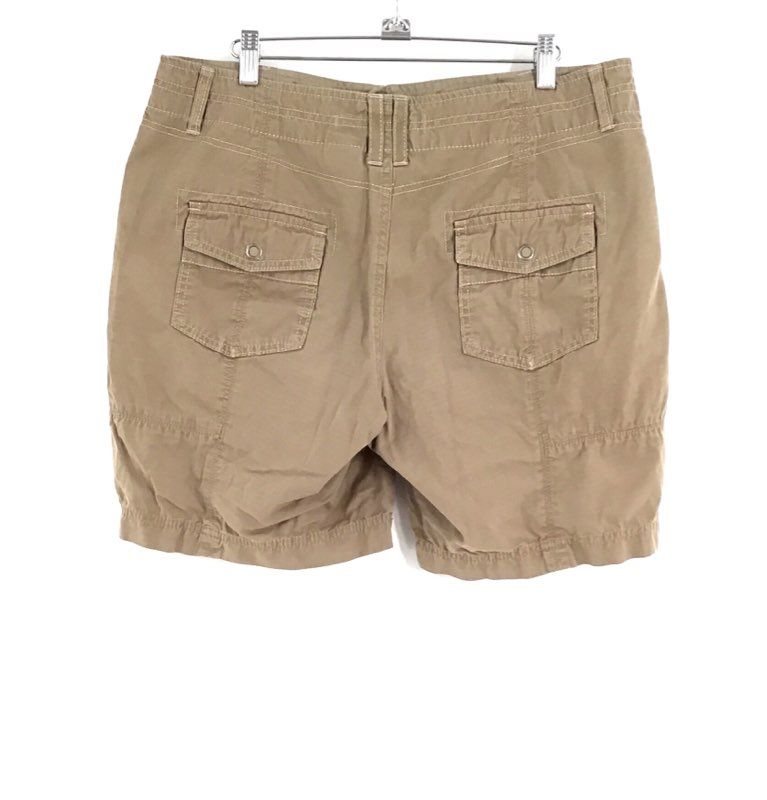 Eddie Bauer Women&#39;s Tan Cotton Blakely Fit Cargo Shorts - Size 12 Lot Of 2