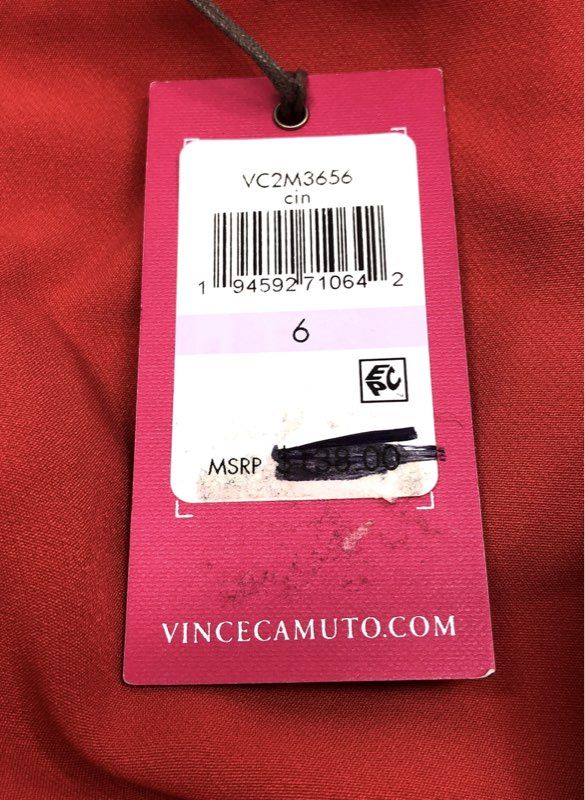 Vince Camuto Women's Red Draped Front Halter Neck Sleeveless Dress Size 6 NWT