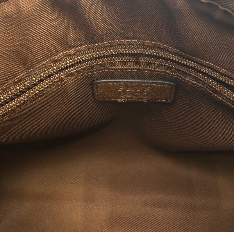 Frye and Co Brown Pebbled Satchel Handbag Crossbody Bag Antique Brass Hardware