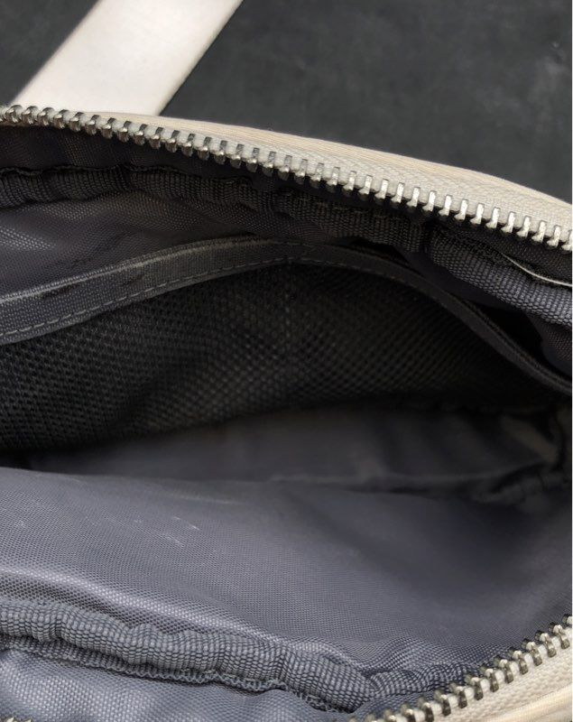 Lululemon White Neoprene Perforated Crossbody Belt Bag Small