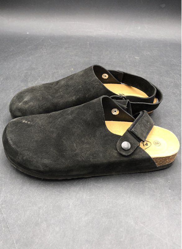 Plakton Women's Black Suede Clogs - Size 40