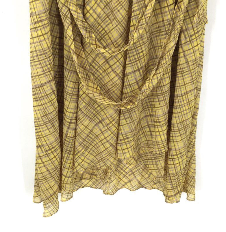 NWT Tommy Hilfiger Women's Yellow Brown Plaid A-Line Dress - Size 14W