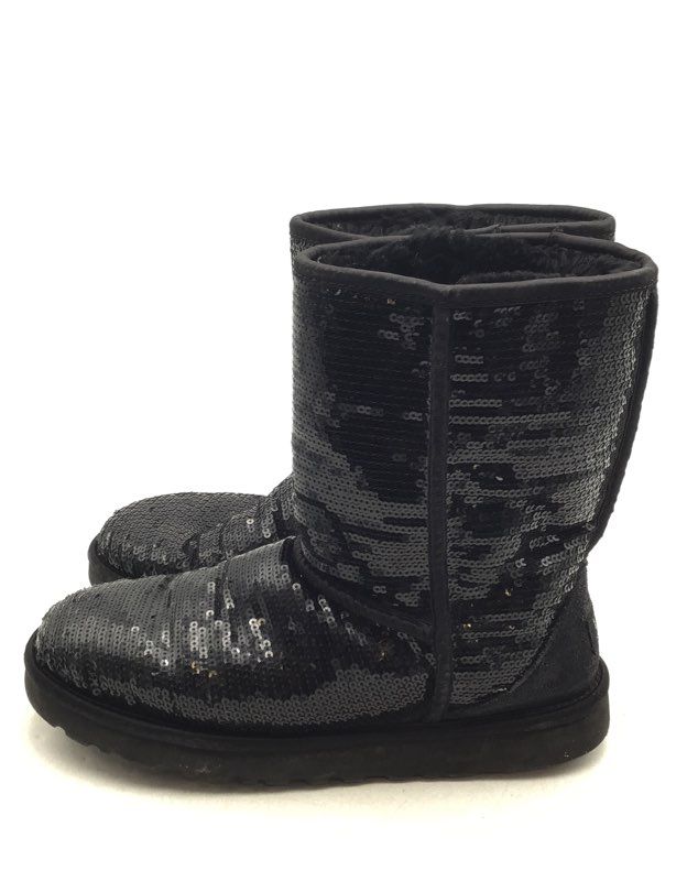 Ugg Women&#39;s Australia Classic Zodiac Black Sequin Sparkle Snow Boots - Size 9