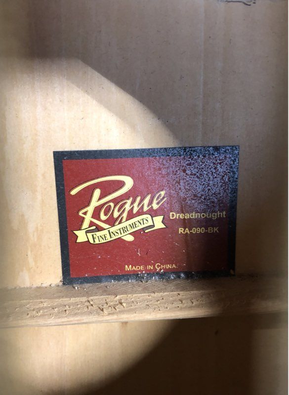 Rogue RA-090 Black Dreadnought Acoustic Guitar