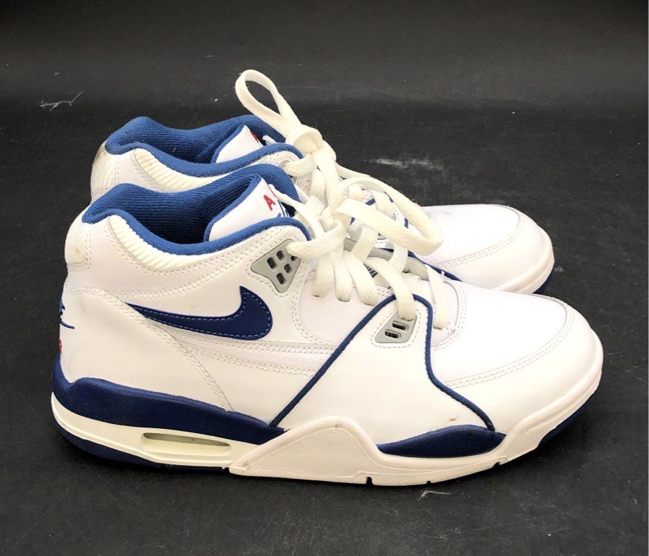 Nike Air Flight 89 White Military Blue Basketball Sneakers Youth Size 6.5Y