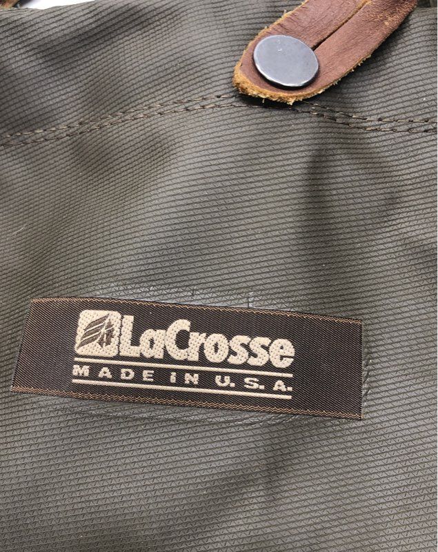 LaCrosse Chest Waders with Boots Made in USA Adjustable Straps Olive Green