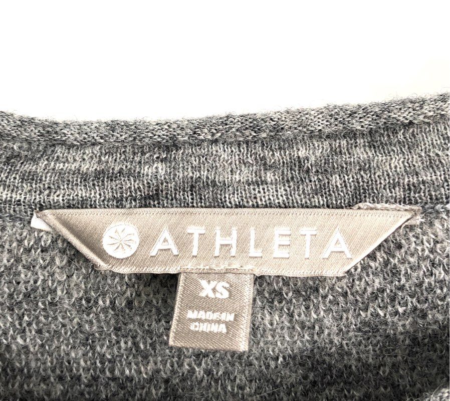 Athleta Women's Gray Camo Alpaca Merino Wool Blend Sweater Pullover Sz XS