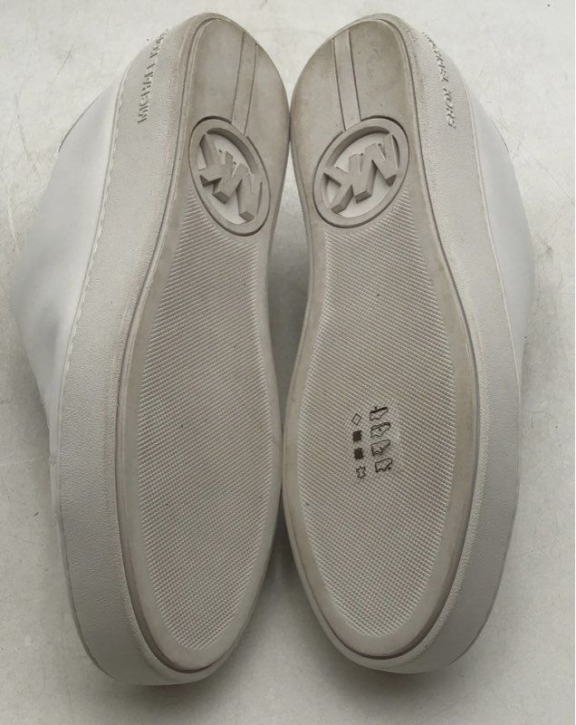 Michael Kors Women&#39;s Cameron Optic White Leather Athletic Shoes - Size 11M