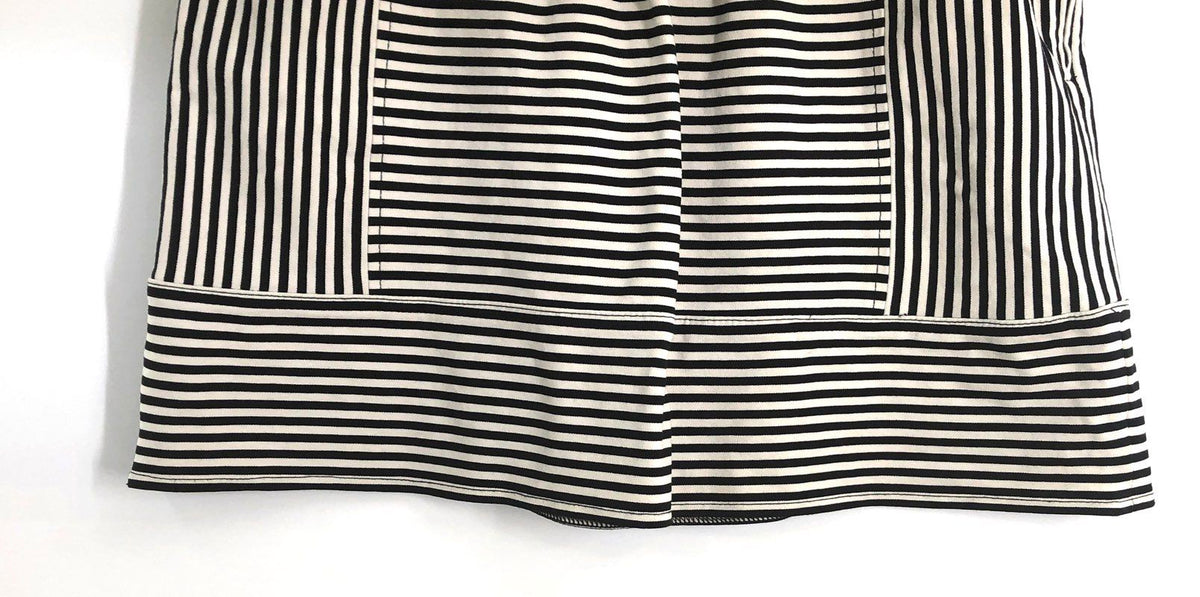 Madewell Women's Black White Striped Ponte Mini Skirt Mixed Stripe Sz 10