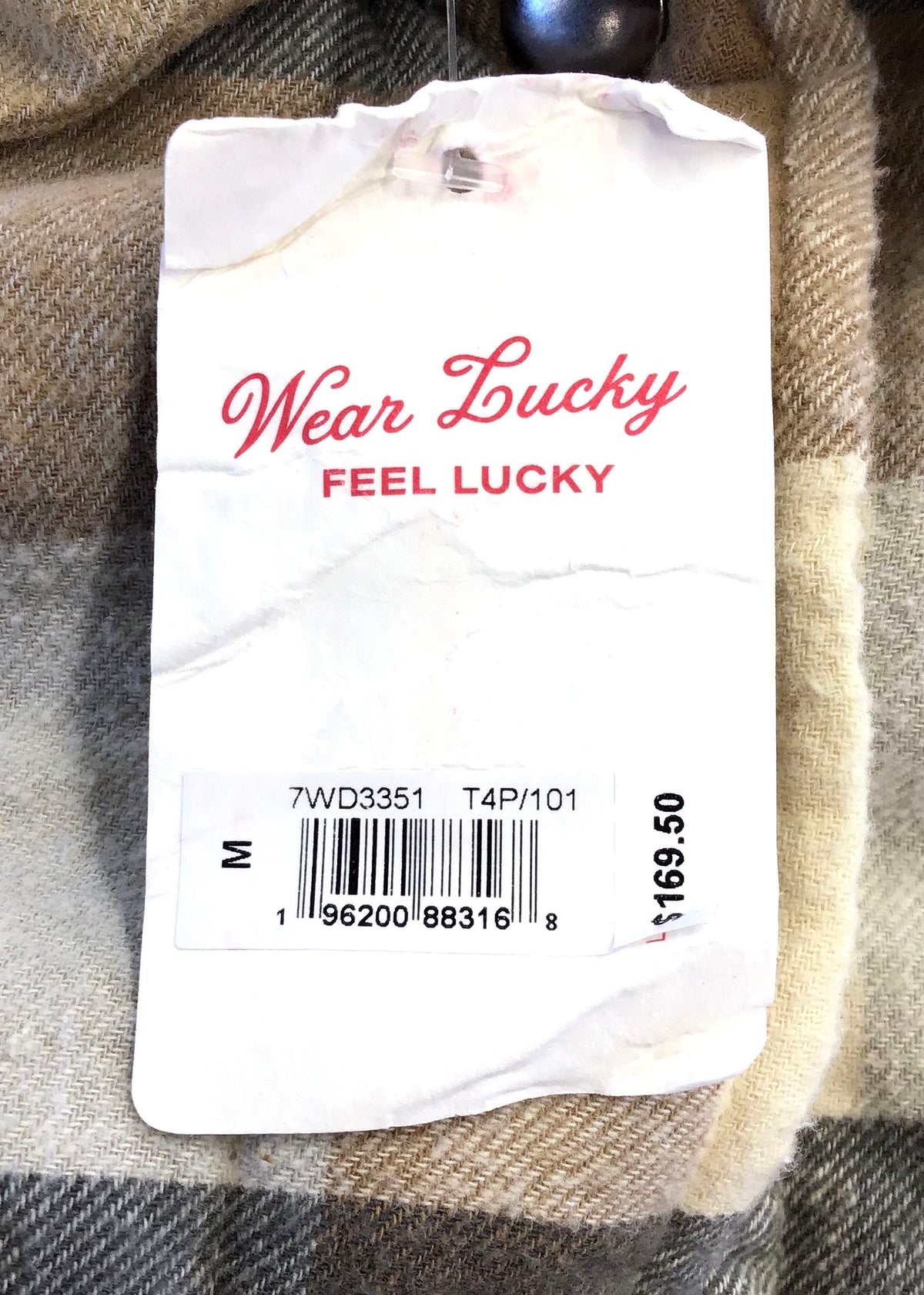 NWT Lucky Brand Men's Brown Plaid Cotton Shirt Jacket - Size M