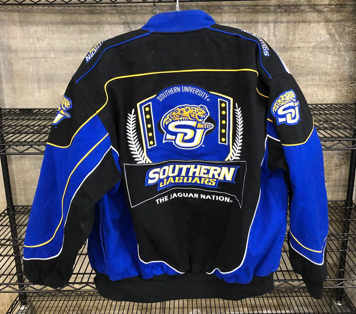 G-III Sports Men's Black/Blue/Yellow Southern University Jaguars Jacket - Size L