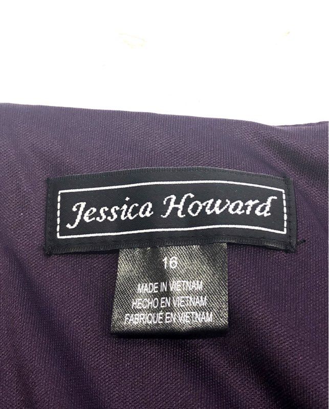 Jessica Howard Women's Purple Chiffon Capelet Sheath Dress NWT Sz 16