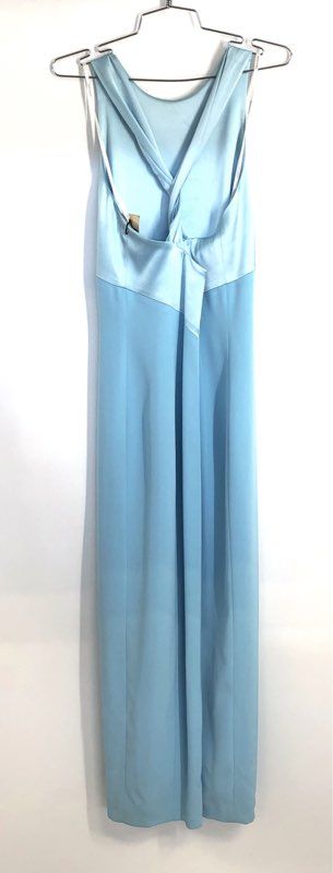 Tahari Women's Aqua Maxi Dress Sleeveless Crisscross Back NWT Sz 10
