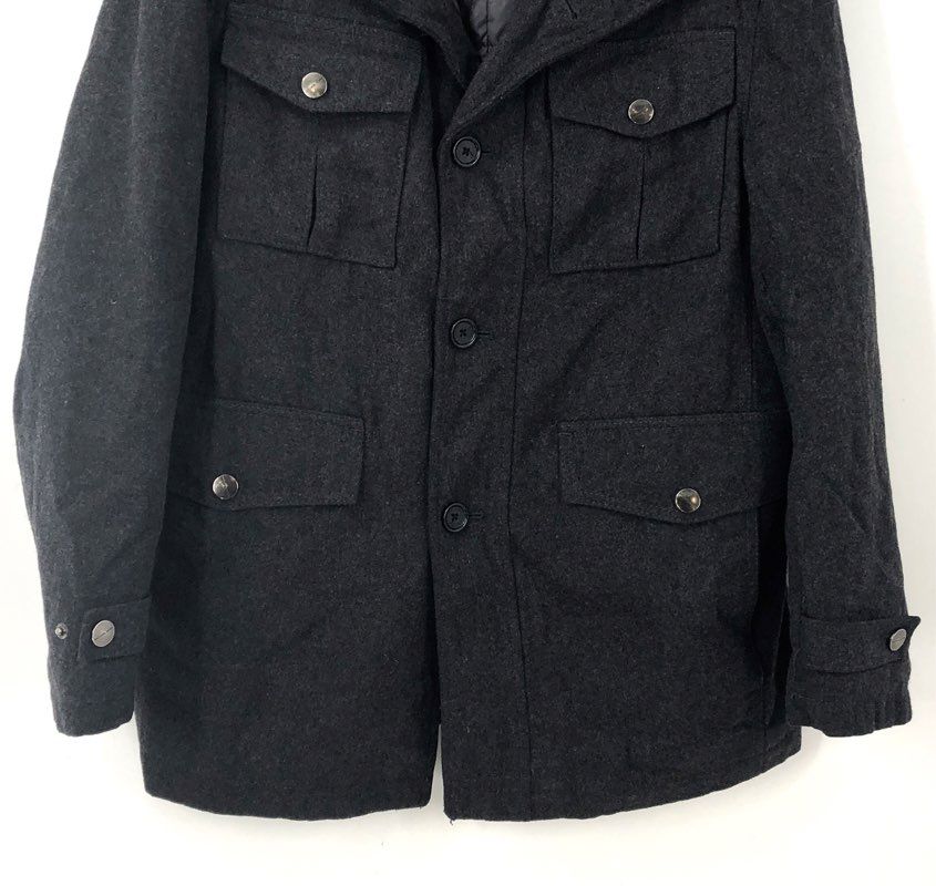 Michael Kors Men's Charcoal Gray Wool Blend Quilted Field Jacket Coat Size M