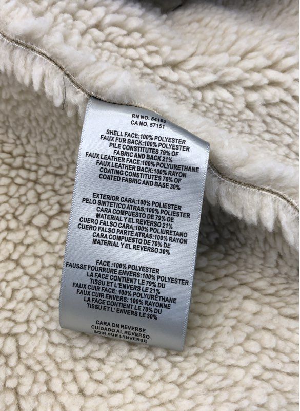 Levi Strauss Men's Gray Faux Leather Shearling Rancher Aviator Coat Sz XL