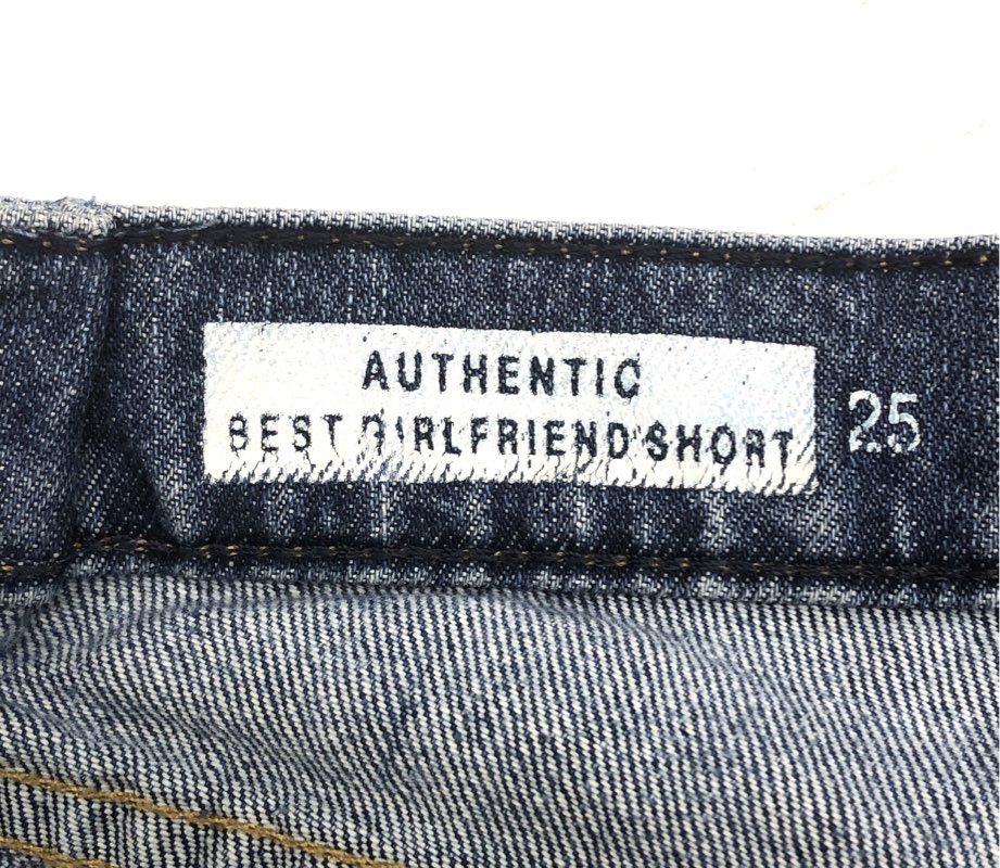 Gap Women's Authentic Best Girlfriend Blue Distressed Denim Shorts Frayed Sz 25