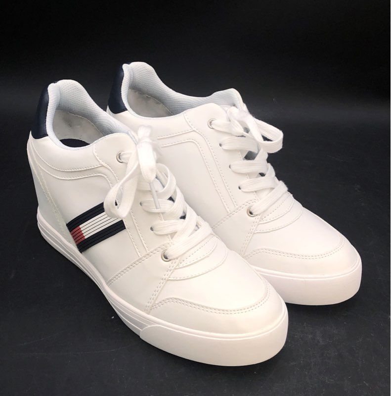 Tommy Hilfiger Delsia White Wedge High Top Fashion Sneakers Women's Size 10