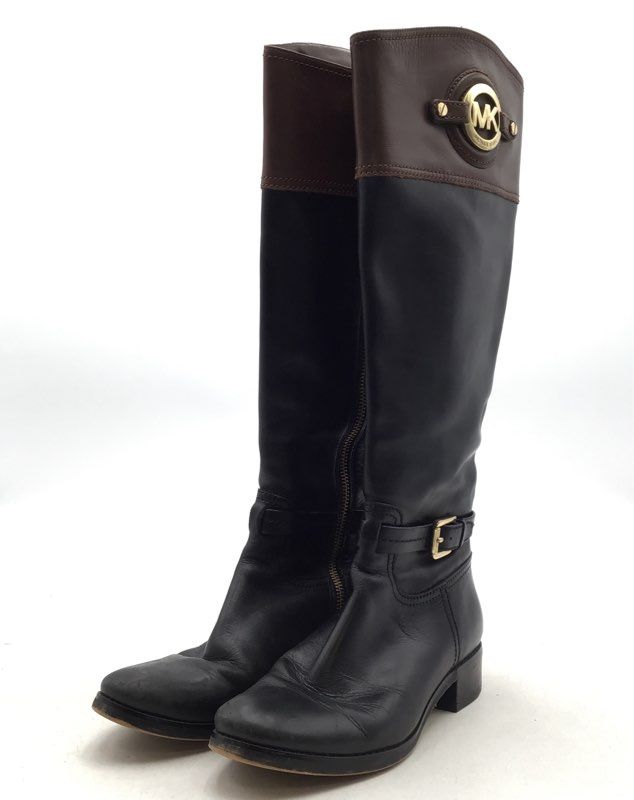 Micheal Kors Women&#39;s Black Leather Riding Boots - Size 6.5M