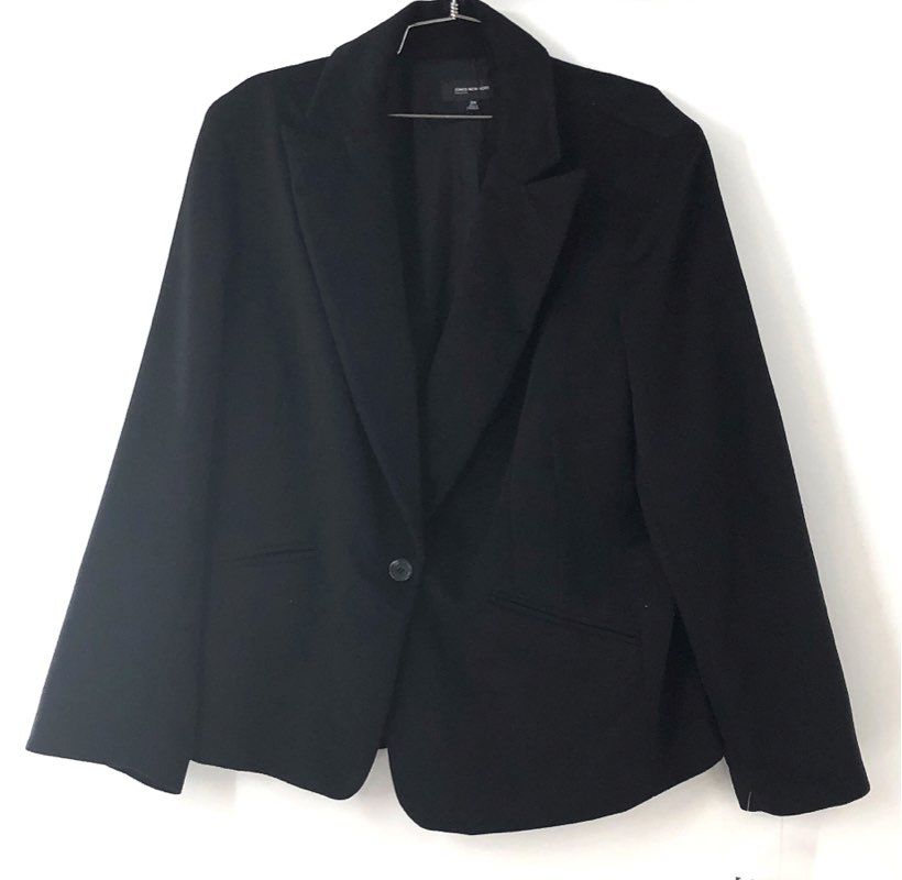Jones New York Women's Plus Blazer Jacket Black Single Button NWT Size 20W