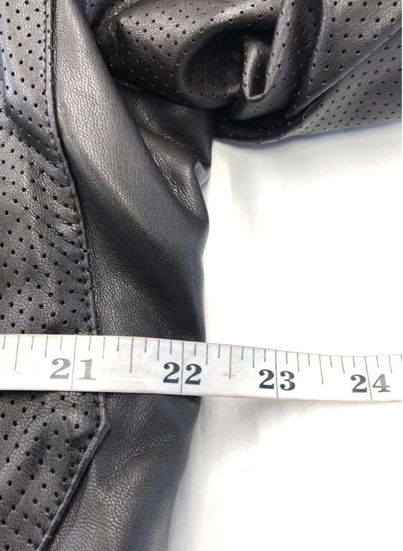 Michael Kors Men's Faux Leather Racer Jacket Espresso Perforated NWT Sz 2XL