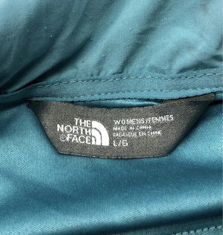 The North Face Women's Mountain Sweatshirt Zip Hoodie Blue Colorblock Sz L