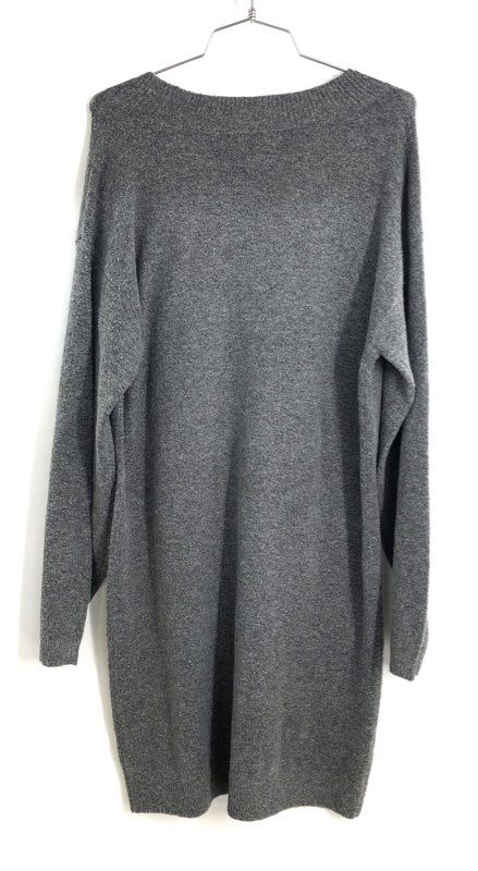 Nordstrom Rack Women's Gray V-Neck Sweater Dress Long Sleeve Tunic NWT Size S