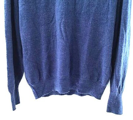 Vintage 80s Christian Dior Monsieur Men's Blue V-Neck Orlon Sweater Sz M COA